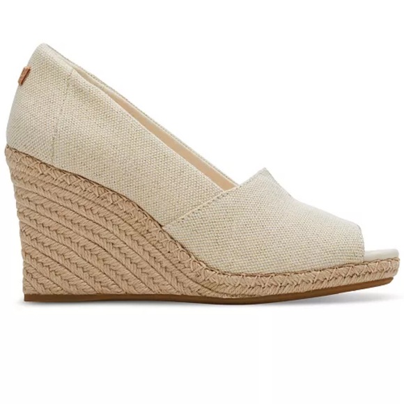 Tom’s wedges size 8 NWT never worn dark naturall linen color - Picture 7 of 8